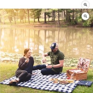 NEW Never opened Ozark Trail Blue and White Checkered Picnic Blanket 60x70”